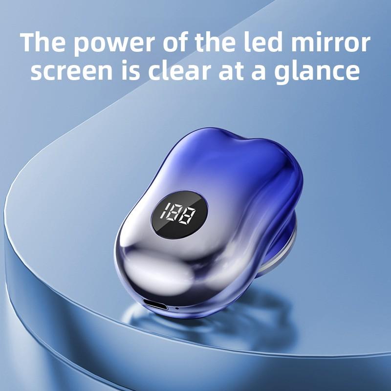 Светодиодная электрическая бритва, перезаряжаемая, маленькая, стальная, мужская, плавающая, с ножевой головкой, мини-бритва, нож для бороды