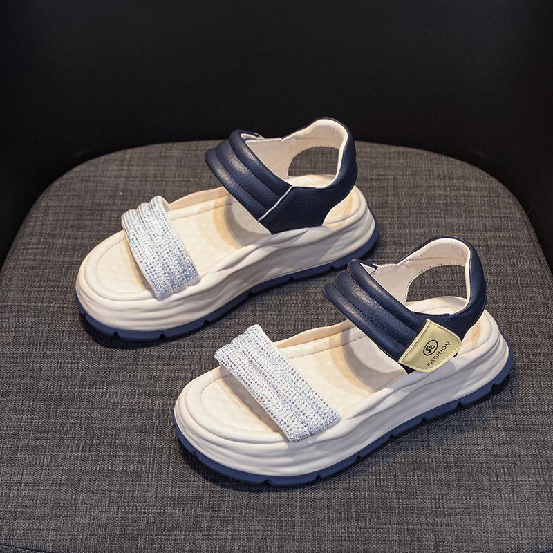 Thick-soled Heightening Sandals for Women's Xiaobai 2025 New Summer Breathable and Versatile Leisure Sports Popular Beach Sandals