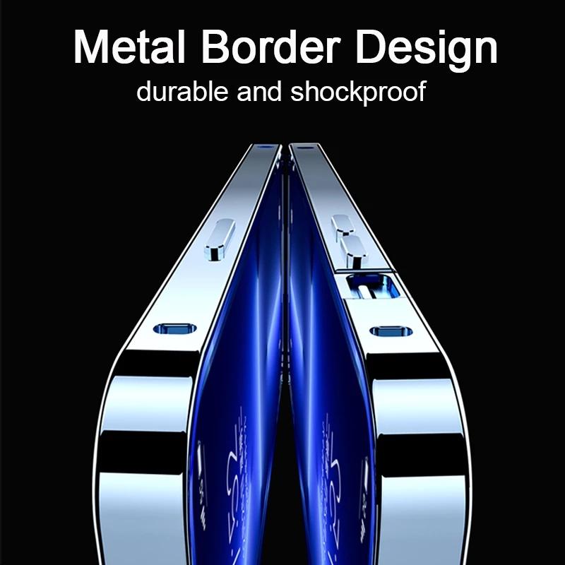 Роскошный алюминиевый металлический чехол-бампер с магнитной беспроводной зарядкой для iPhone 11 12 13 Pro Max, матовый прозрачный защитный чехол для объектива