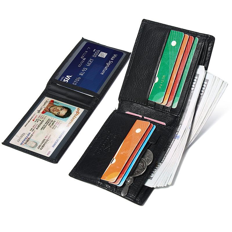 Тонкий мужской бумажник из натуральной кожи с блокировкой Rfid, кожаный кошелек для мужчин, кошелек, сумка для денег, кошелек, подарок для мужа, отца