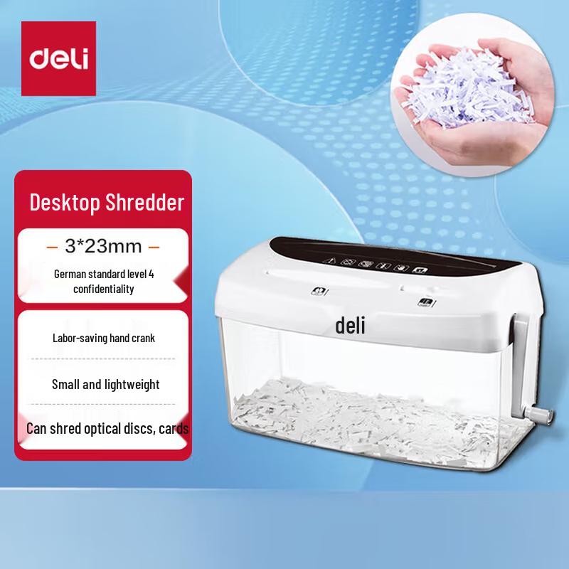 Deli Office & Home Desktop Paper Shredder CN plug (adapter included)