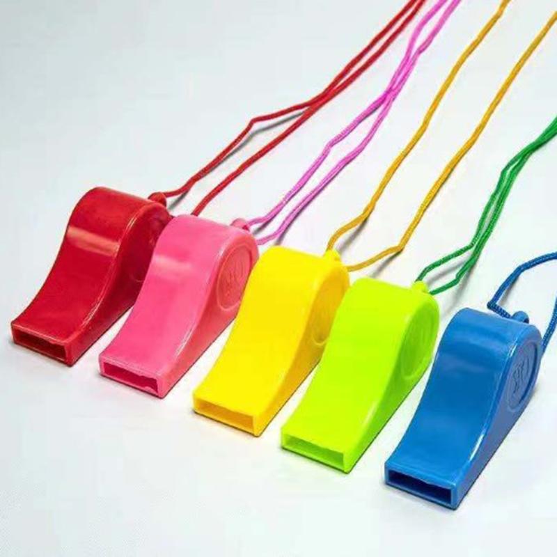 20Pcs Multicolour Mini Whistle With Rope Children Kids Sports Football Soccer Rugby Cheerleading Fans Cheer Whistles