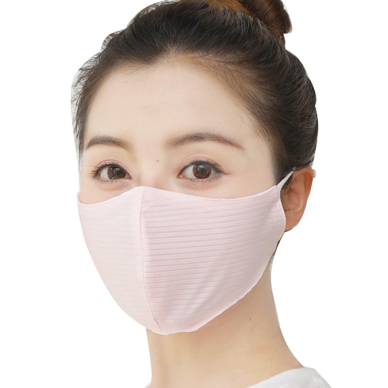 Летняя дышащая велосипедная маска из ледяного шелка - Двусторонняя сетка, с креплением за уши, унисекс.