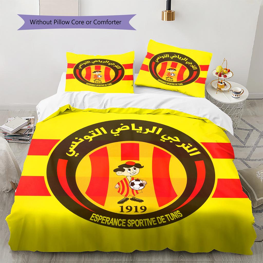 Espérance Sportive de Tunis Pattern Bedding Quilt Set Home Decoration Gift (1 * duvet cover + 2 * pillowcase without core)