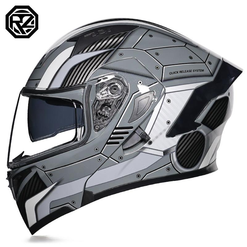 Motorcycle Helmets Men's and Women's Unveiling Helmets Full Helmets Tail Rider Bluetooth Locomotive Men's and Women's Winter Personality Electric