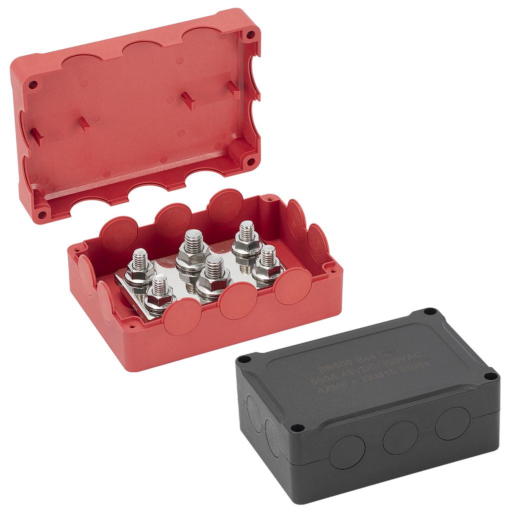 DaierTek 500A морской шинный бар 48 В автомобильный распределительный блок питания большой ток 6 шпилек с красно-черной пластиковой крышкой для автомобиля