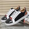 Men's Casual Cropped Studded Shoes Unique Fashionable Diamond Embellished Breathable Rubber Shoes Trendy Youth