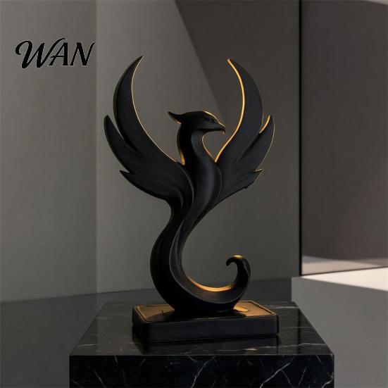 Phoenix Home Decor 3D Printed Figurine Modern Minimalist Abstract Statue Whtie Sculpture Desktop Decoration for Office Living Room Collectible
