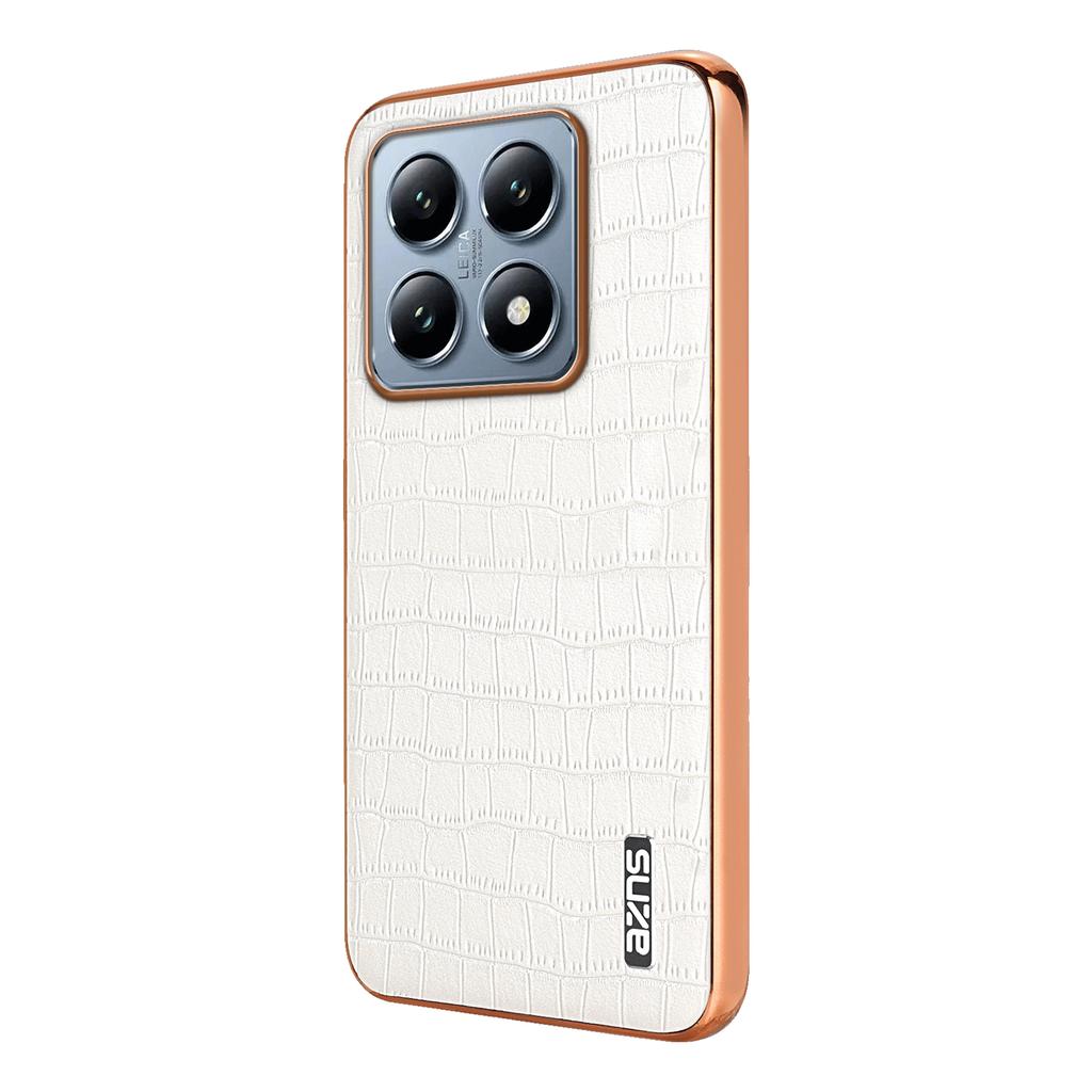 AZNS For Xiaomi 14T Case Electroplating Crocodile Texture PU+TPU Phone Cover