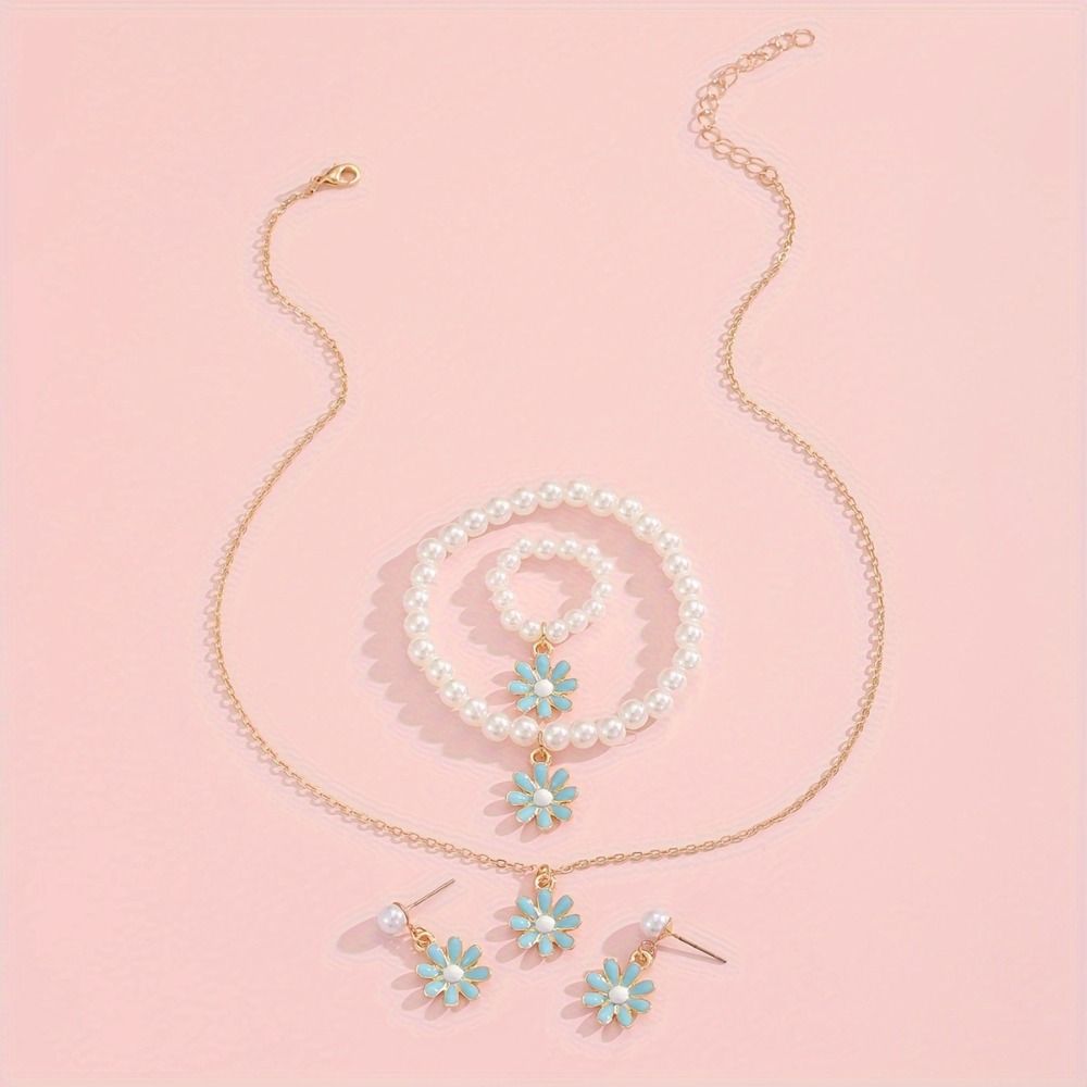 Жемчужные ожерелья Браслеты с дизайном «Бабочка» Модные комплекты ювелирных изделий для детей