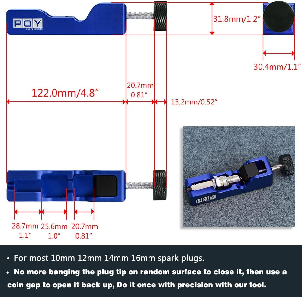 Инструмент для зазора свечи зажигания, электрод сжимает комплект высокой турбомощности 10 мм, 12 мм, 14 мм, 16 мм с 32-лезвийным щупом 0,04-0,88 мм
