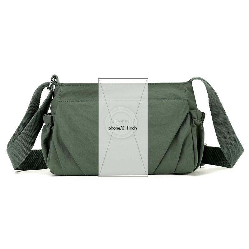 Плиссированная женская сумка с несколькими отделениями, нейлоновая водонепроницаемая легкая сумка через плечо