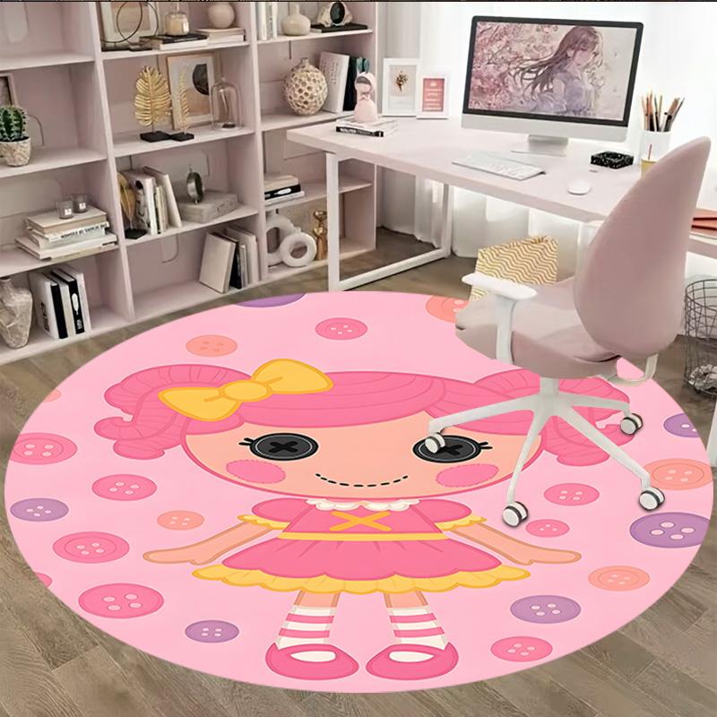1pc Lalaloopsy2 Print Round Carpet Chair Round Carpet Suitable for Bedroom Living Room Home Decorative Carpet