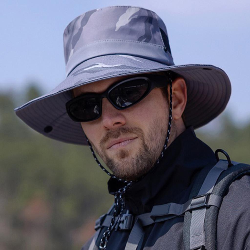 Камуфляжные солнцезащитные шляпы для мужчин и женщин Панама UPF 50+ Boonie Hat Складная УФ-защита Пеший туризм Пляжная рыбалка Лето Сафари Регулируемая