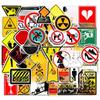 Waterproof Removable Warning Sign Stickers for Luggage, Motorcycle, Laptop, Water Bottle. Perfect for Graffiti and DIY Projects.