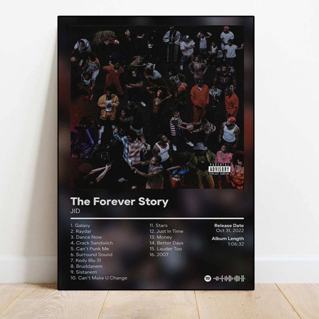Поп-рэп, обложка музыкального альбома, постер JID, эстетический рэпер, хип-хоп, рок, назад, The Forever Story, Ди Каприо, холст, искусство, декор для комнаты, стены