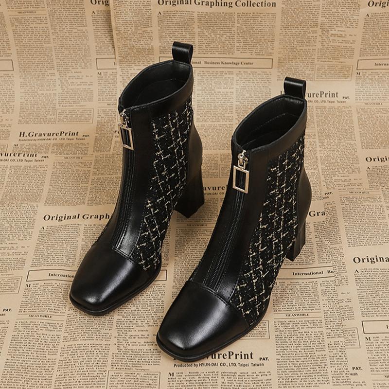 Модные женские ботильоны на высоком каблуке, массивная обувь, зимняя дизайнерская обувь для женщин 2024, тренд, обувь для ходьбы, туфли-лодочки, элегантные Mujer, зимние ботинки