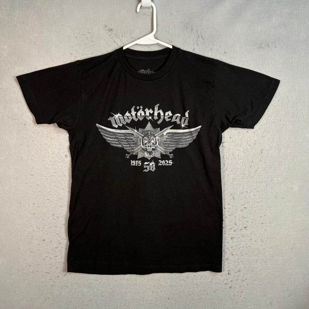 Хлопковая футболка Motörhead 50-й юбилей Черная с графикой Мужская Размер Medium