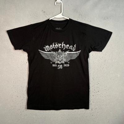 Хлопковая футболка Motörhead 50-й юбилей Черная с графикой Мужская Размер Medium