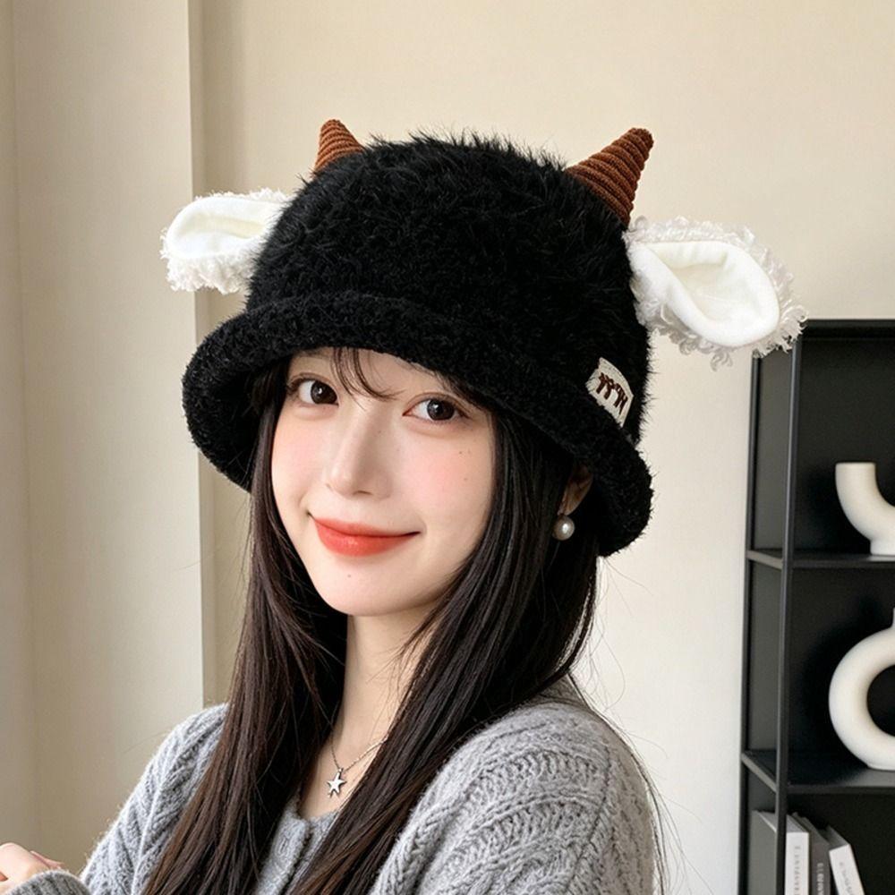 Polyester Plush Beanie Hat Fluffy Warm Winter Skull Cap Stylish Ear Flap Beanie Winter