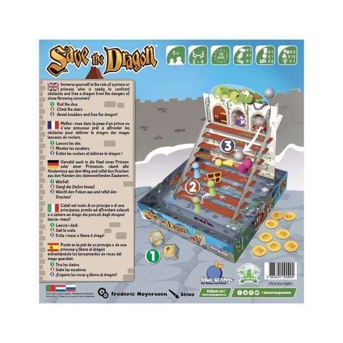 Jeu de société - BLUE ORANGE - Save The Dragon - 2 joueurs ou plus - 30 min - Mixte