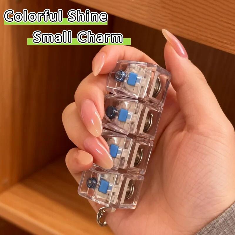 Светодиодная Клавиатура Брелок Fidget Clicker Подвеска на Рюкзак Антистресс Брелоки Снятие Стресса Брелок-Декомпрессор