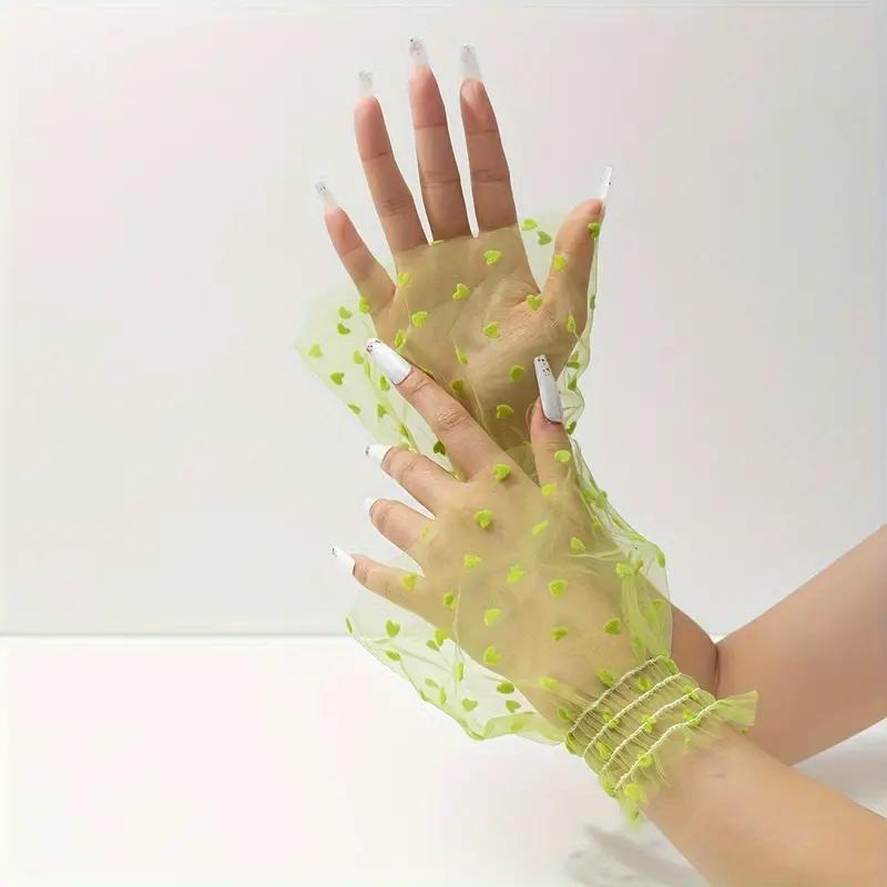 Идеальное Сочетание Элегантный Тонкий Кружевной Съемный Рукав-Клеш Сетчатый Эластичный Свитер Манжеты на Запястье Одежда Декоративный