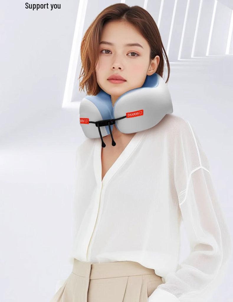 Портативная U-образная подушка-подголовник из пены с эффектом памяти для путешествий и длительных поездок