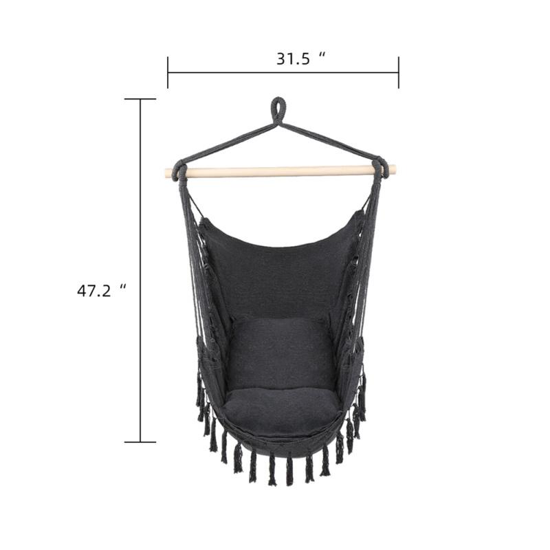 Подвесной стул с кисточкой, грузоподъемность 198 фунтов, гамак для сна для патио, крыльца, сада, заднего двора