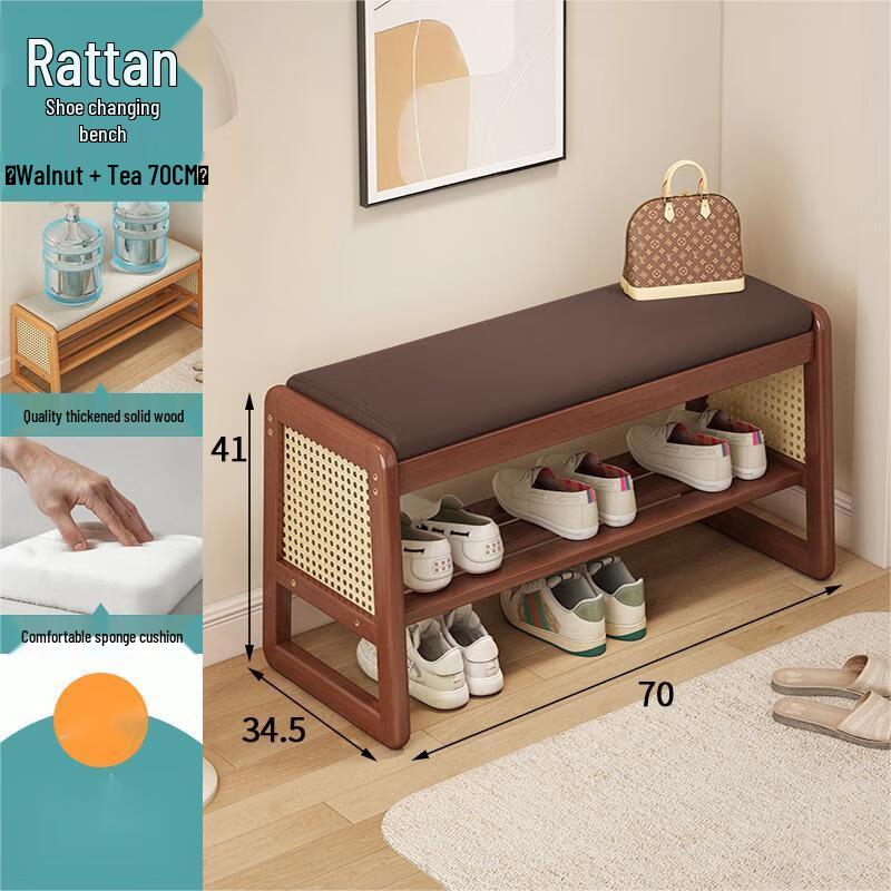 Lieve Solid Wood Entryway Shoe Rack with Seat