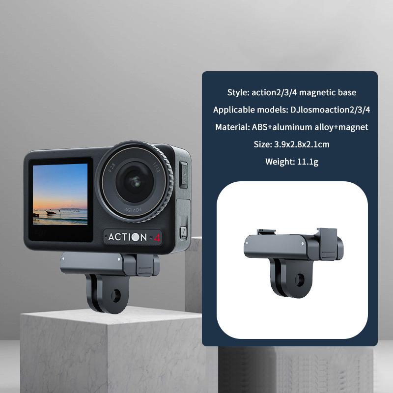 Sport Camera Foldable Magnetic Holder For Dji Osmo Action 5 Pro/4/3 Quick Release Adapter Extension Mount Base Accessories