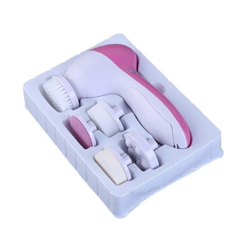 5 In 1 Electric Facial Cleanser Wash Face Cleaning Machine Skin Pore Cleaner Body Cleansing Massage Mini Beauty Massager Brush