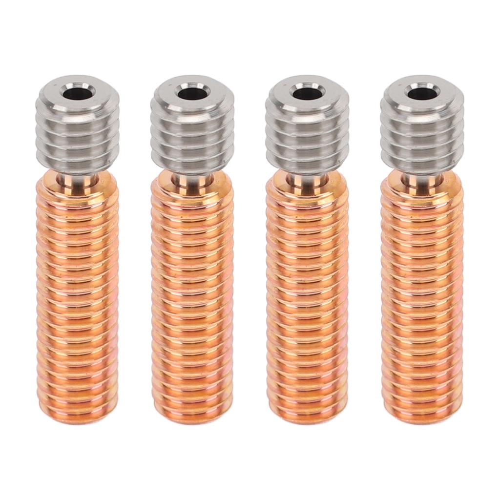 4pcs 3D Printer All Metal Heatbreak Professional Copper Alloy Extruder Throat Tube Replacement for