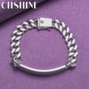 CHSHINE 925 Sterling Silver Smooth Brand 10mm Men Side Chain Bracelet Fashion Charm For Women Jewelry
