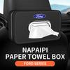 AAAMW1 For Ford Mondeo Focus Explorer Escape Kuga Everest Bronco F-150 Ranger Transit Car-Mounted Leather Tissue Paper Storage Box