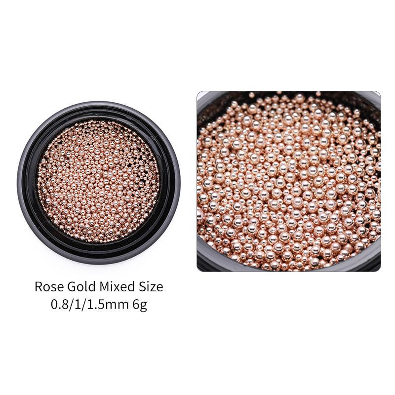 1 коробка 0,8 мм/1 мм/1,5 мм бусины из нержавеющей стали для дизайна ногтей, разные размеры D, украшение для дизайна ногтей