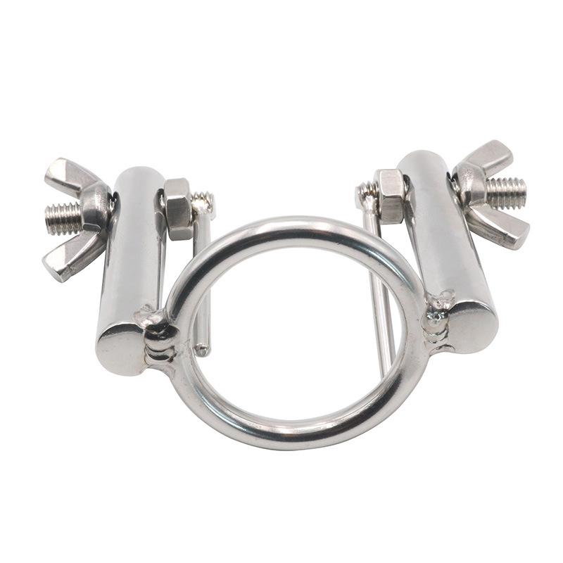 Stainless Steel Scrotum Stretchers Custom Scrotum Pendants Testicle Restraint Devices Semen Lock Ring Chastity Sex Toys for Men