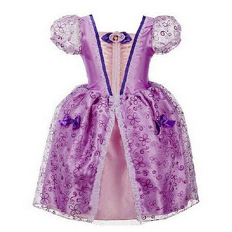 Элегантное детское платье принцессы для девочек для косплея Рапунцель Белль Золушки