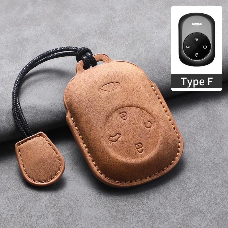 Для Chery Fulwin T9 2025 Кожаный чехол-сумка для ключей автомобиля Кошелек Держатель Чехол для ключей Брелоки Автоаксессуары Веревка для ключей Брелок