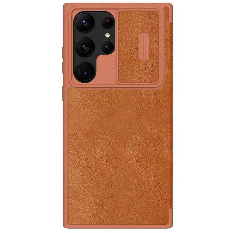 NILLKIN For Samsung Galaxy S23 Ultra with Slide Cover Camera Protection Flip Leather Cover For Samsung Galaxy S23 5G (2026) Case