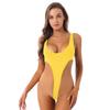 Women One Piece Bodysuit Lingerie Deep V Neck Sleeveless High Cut Thong Leotard Jumpsuit
