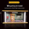1:18 Scale Wooden Parking Garage Model with Lights and Dustproof Cover.