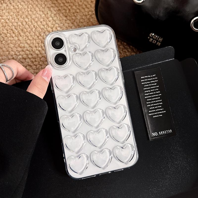 Модный прозрачный чехол из мягкого силикона в форме сердца для iPhone 17 Air 16 15 14 13 12 11 Pro Max 16 Plus