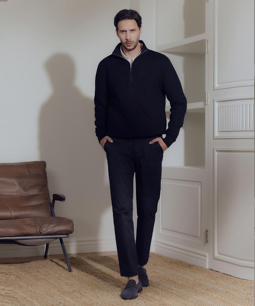 THEKNITCOMPANY (M) Хлопковый вязаный пуловер с полумолнией, 3 цвета