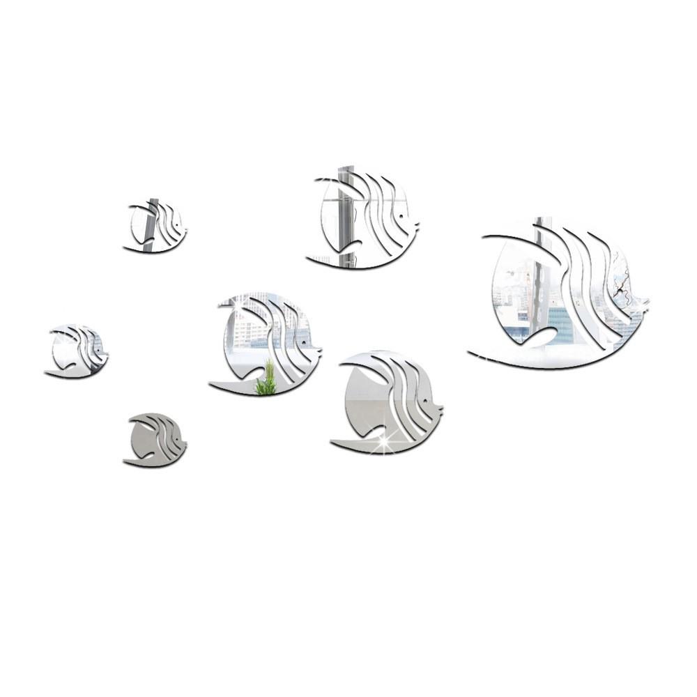 Рыбка-пузырь Океан Наклейка на стену Зеркало акриловое 3D Настенное искусство для детской комнаты и детского сада Самоклеящийся Съемный Декор