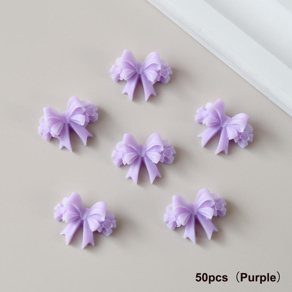 20/50Pcs Mixed Resin Double Layer Bowknot Nail Art Charms 3D Colorful Bow Nail Art Decorations Diy Manicure Parts Salon Supply