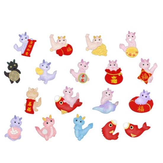 Мини-орнамент дракона, яркие цвета, милая фигурка дракона, украшение из смолы для дома, новогодние украшения