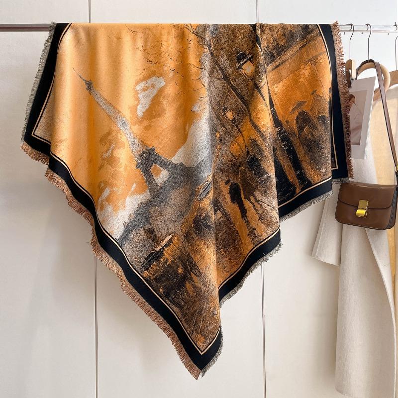 Premium Scarf 140 Square Scarf Wukong Great Sage Autumn and Winter Car Blanket Soft Waxy Shawl Gift