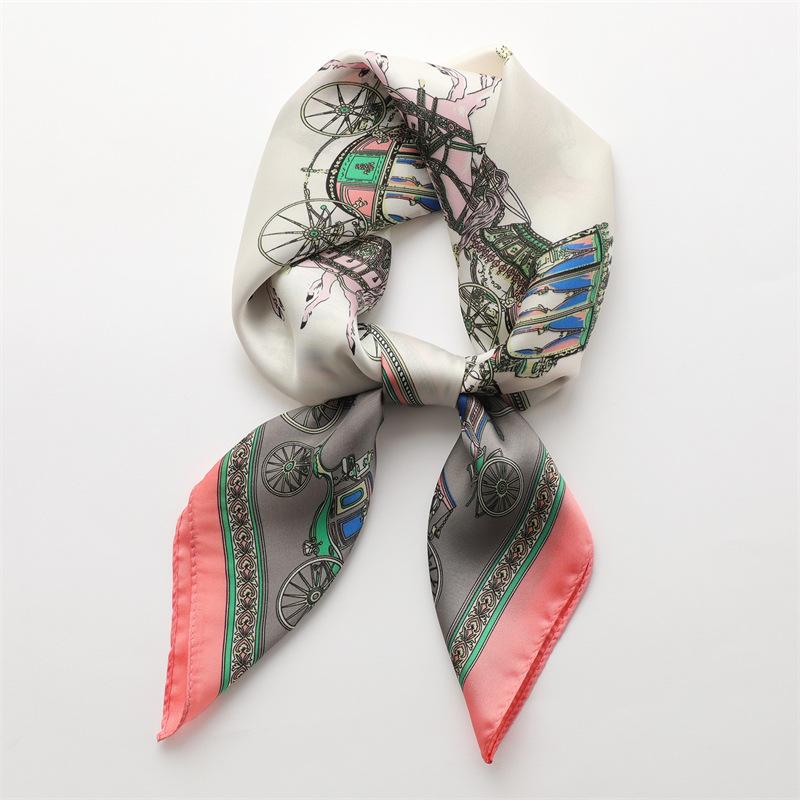 70 * 70cm New Silk Small Square Scarf For Women'S Neck Protection Professional Scarf Versatile Hair Tie Headscarf Scarf
