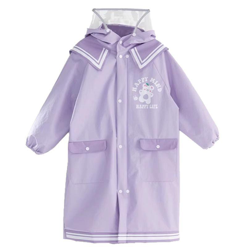 Большой детский дождевик для девочек и мальчиков, возраст 8 лет, цельное пончо с местом для рюкзака, для школы, дождестойкий.